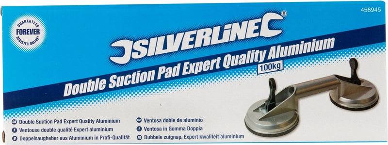 Silverline Dubbele aluminium glasdrager - zuignap 100 kg - 456945