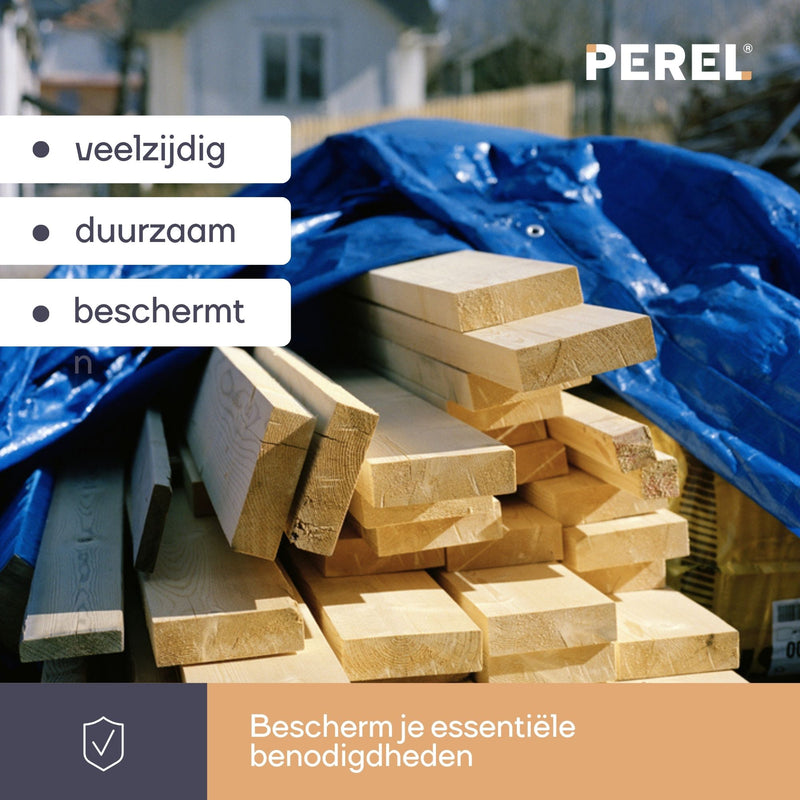 Perel Afdekzeil - Dekzeil Blauw/kaki sterk 110g - 2 x 3m - 110-0203