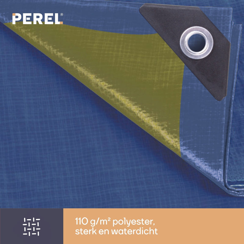 Perel Afdekzeil - Dekzeil Blauw/kaki sterk 110g - 6 x 10m - 110-0610