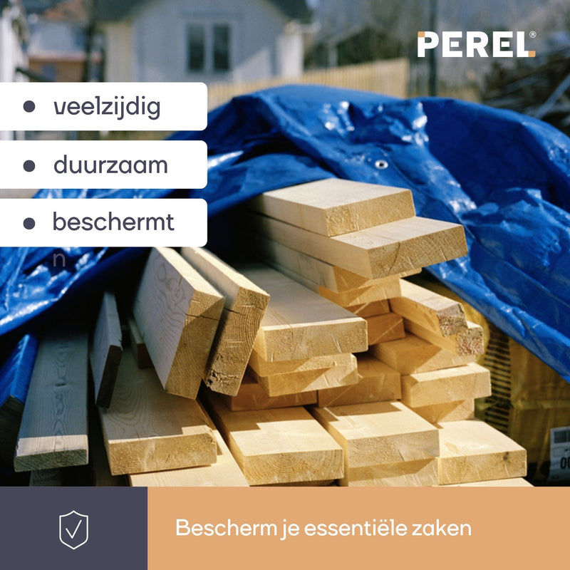 Perel Afdekzeil - Dekzeil Blauw/kaki sterk 110g - 8 x 10m - 110-0810