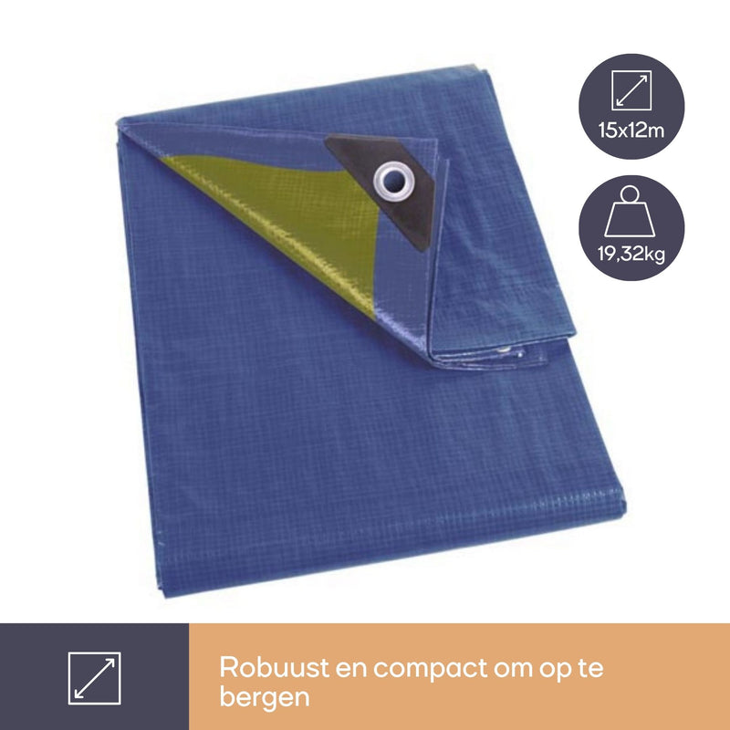 Perel Afdekzeil - Dekzeil Blauw/kaki sterk 110g - 12 x 15m - 110-1215