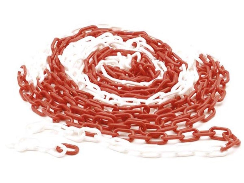 Perel Afzetketting 6 mm op rol - Kunststof rood/wit 10 m - 1186-10
