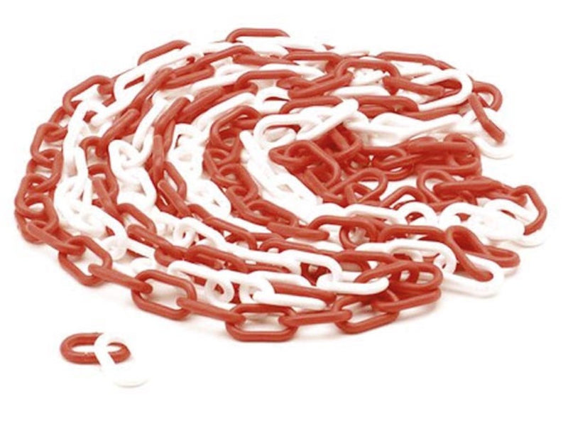Perel Afzetketting 6 mm op rol - Kunststof rood/wit 5 m - 1186-5