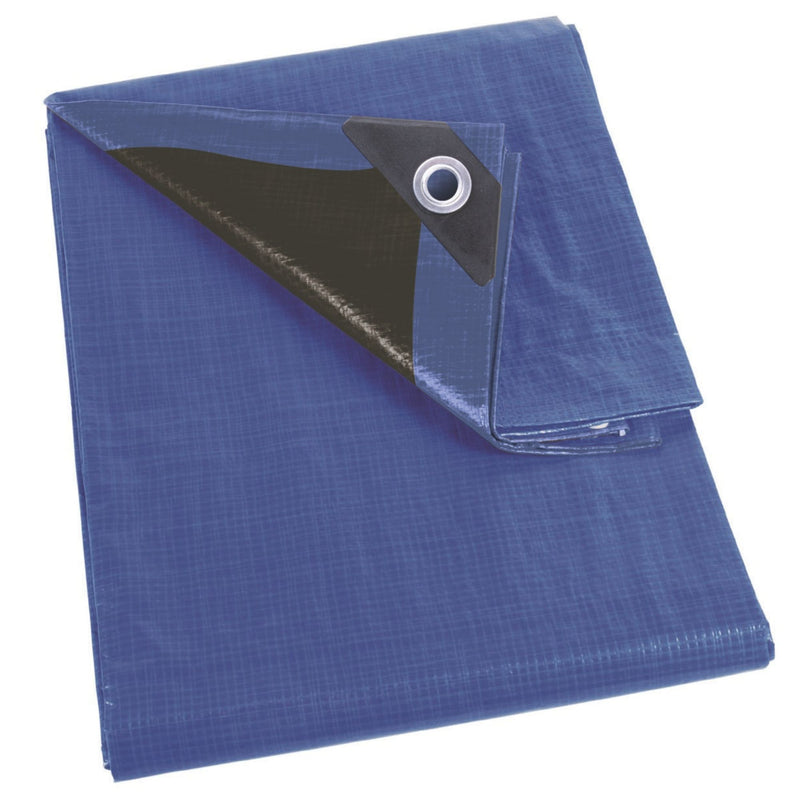Perel Afdekzeil - Dekzeil Blauw/zwart zeer sterk 140g - 10 x 12m - 140-1012