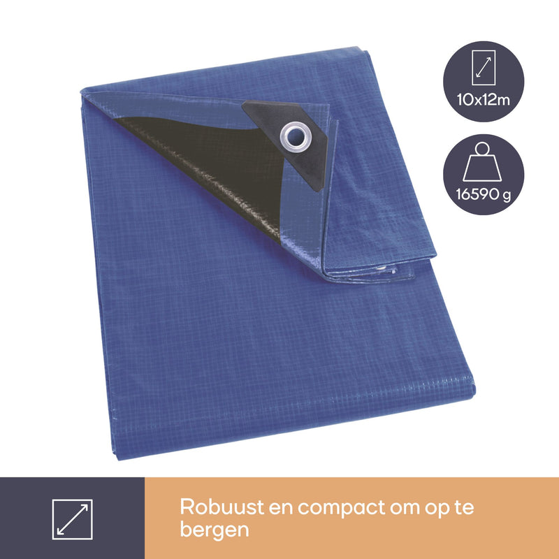 Perel Afdekzeil - Dekzeil Blauw/zwart zeer sterk 140g - 10 x 12m - 140-1012