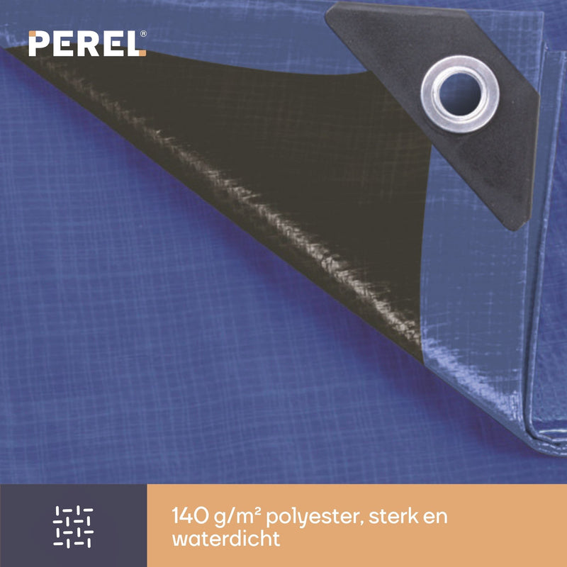 Perel Afdekzeil - Dekzeil Blauw/zwart zeer sterk 140g - 10 x 12m - 140-1012