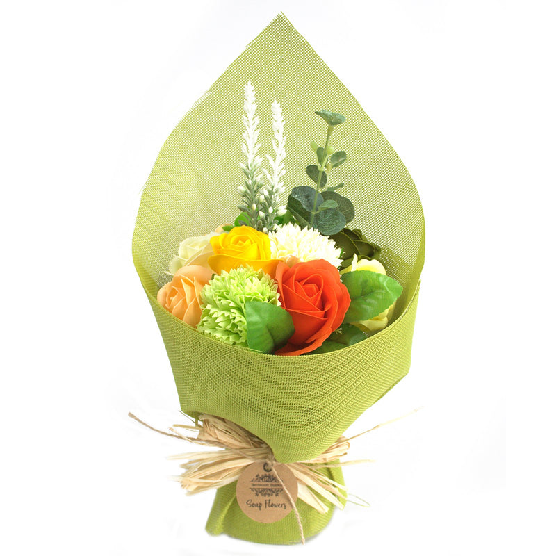 AW Gifts Zeep Bloemen Boeket - Groen & Geel - SFB-05