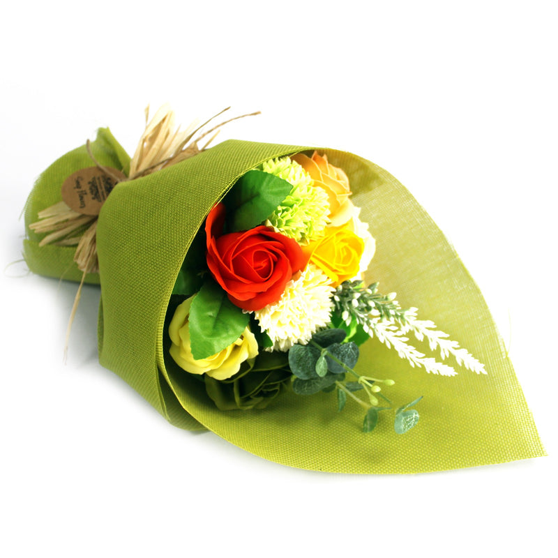 AW Gifts Zeep Bloemen Boeket - Groen & Geel - SFB-05