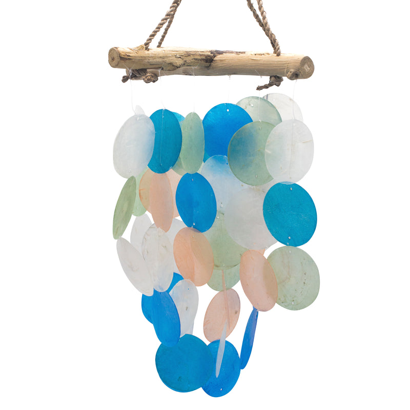 AW Gifts Blauwe & Parelmoer Drijfhout Kruis Chime - 20x49cm - Copi-05