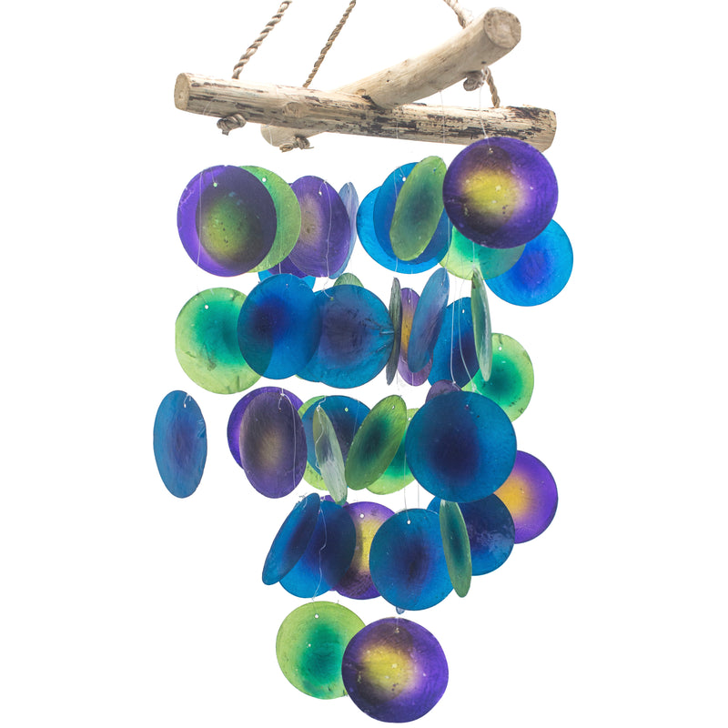 AW Gifts Groene & Paarse Drijfhout Kruis Chime - 20x45cm - Copi-06