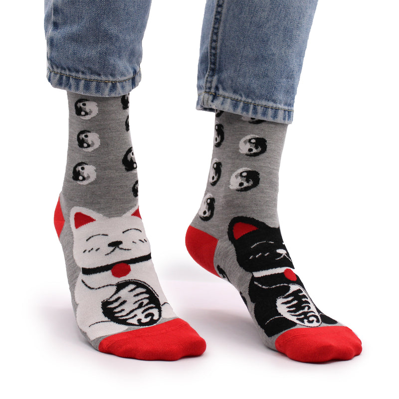 AW Gifts Hop Hare Bamboe Sokken - 36-40 - Gelukkige Katten - BamS-01F