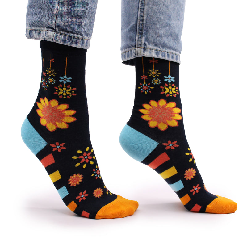 AW Gifts Hop Hare Bamboe Sokken - 41-46 - Mandela Bloemen - BamS-05F-M