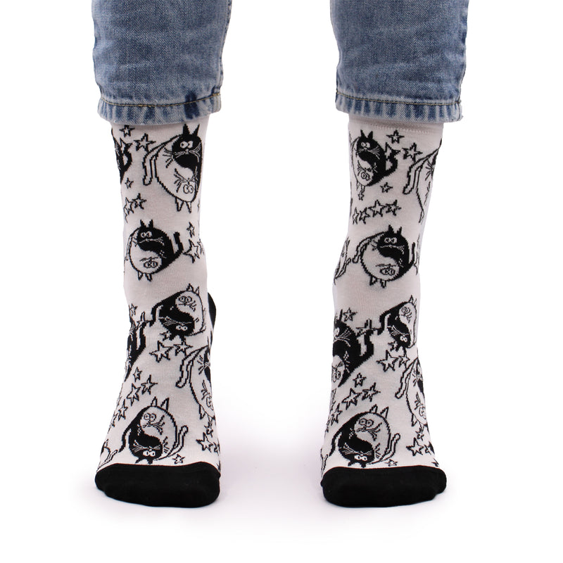 AW Gifts Hop Hare Bamboe Sokken - 36-40 - Ying Yang - BamS-12F