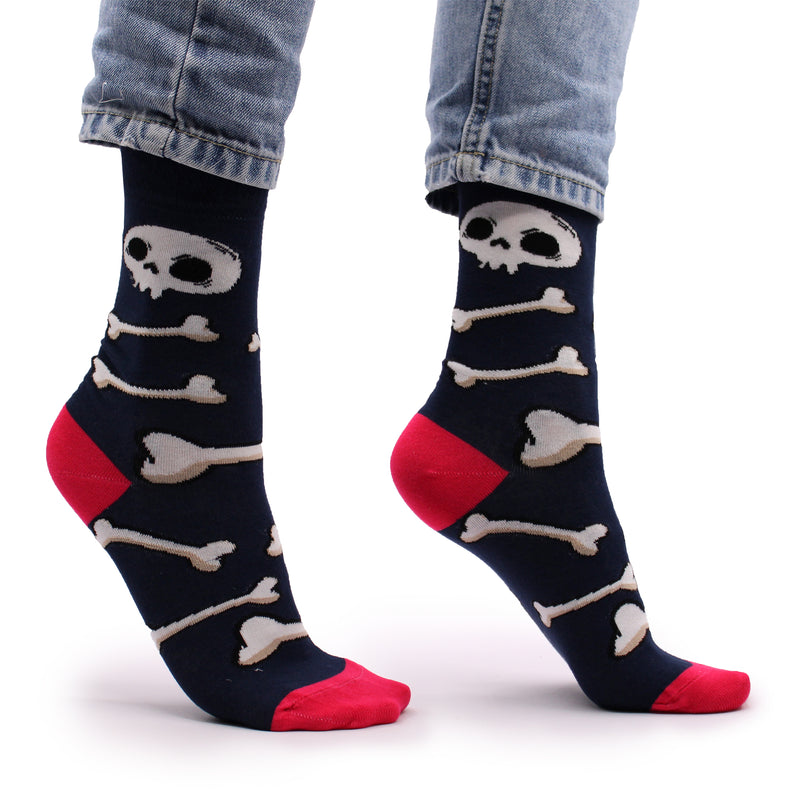 AW Gifts Hop Hare Bamboe Sokken - 41-46 - Schedels en Botten - BamS-13F-M
