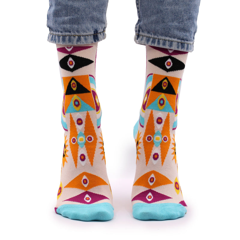 AW Gifts Hop Hare Bamboe Sokken - 41-46 - Psychedelische Boze Oog - BamS-16F-M