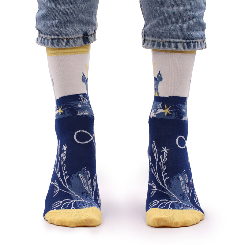 AW Gifts Hop Hare Bamboe Sokken - 41-46 - Middernacht Kat - BamS-17F-M