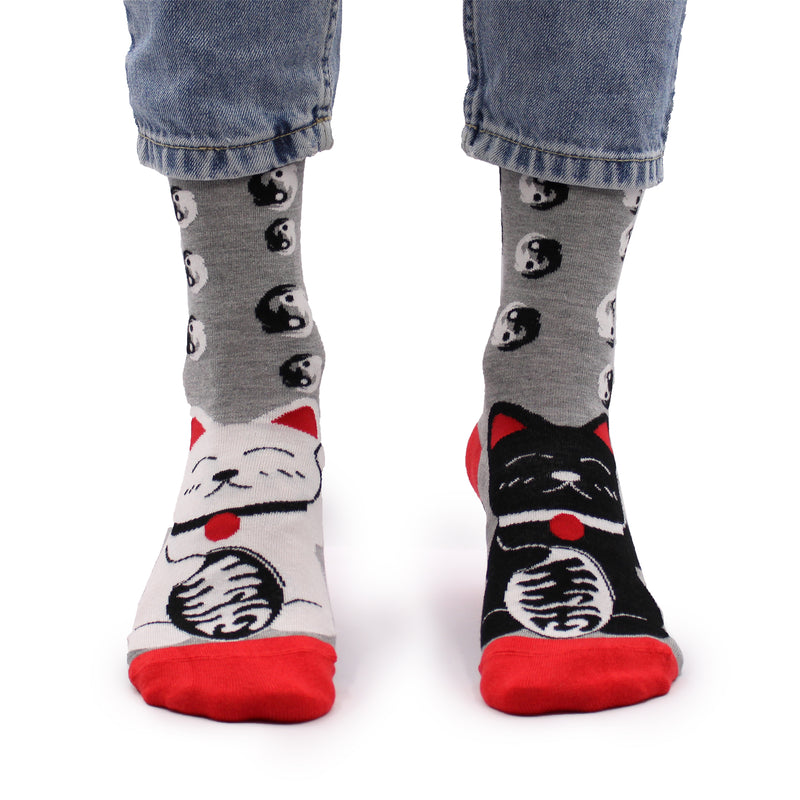 AW Gifts Hop Hare Bamboe Sokken - 36-40 - Gelukkige Katten - BamS-01F