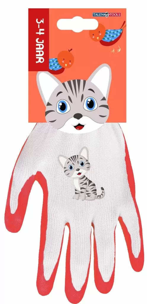 Talen Tools Kinderhandschoen 3 - 4 jaar Poes - WH64P