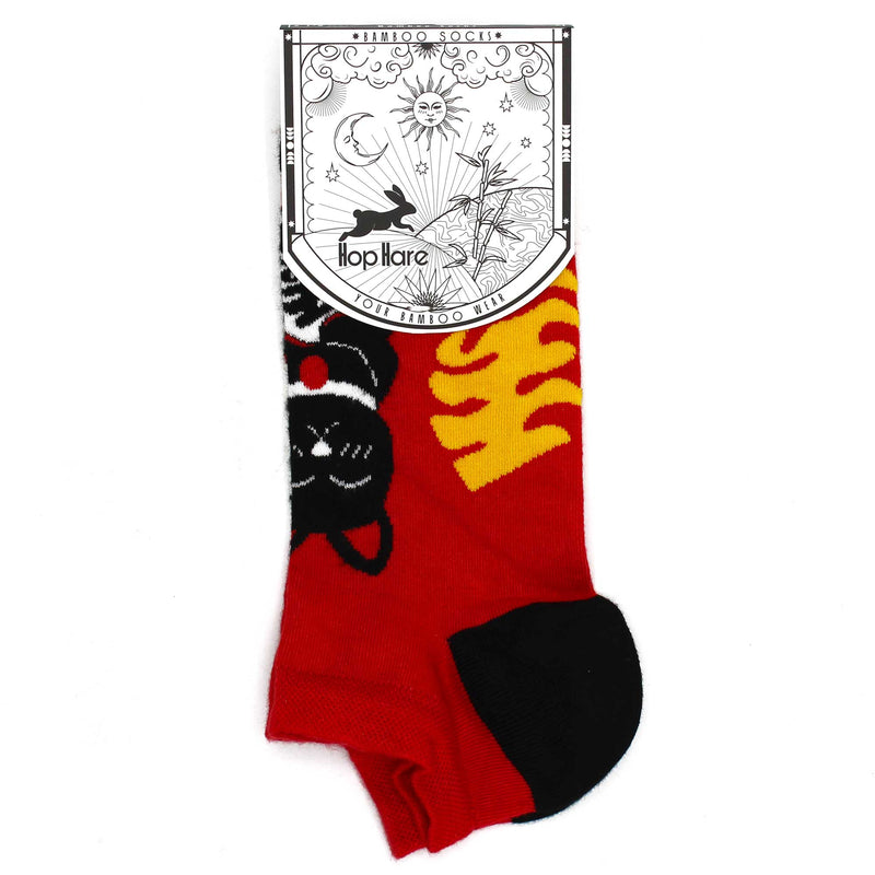 AW Gifts Hop Hare Bamboe Enkelsokken - 36-40 - Gelukkige Kat - BamSL-13F