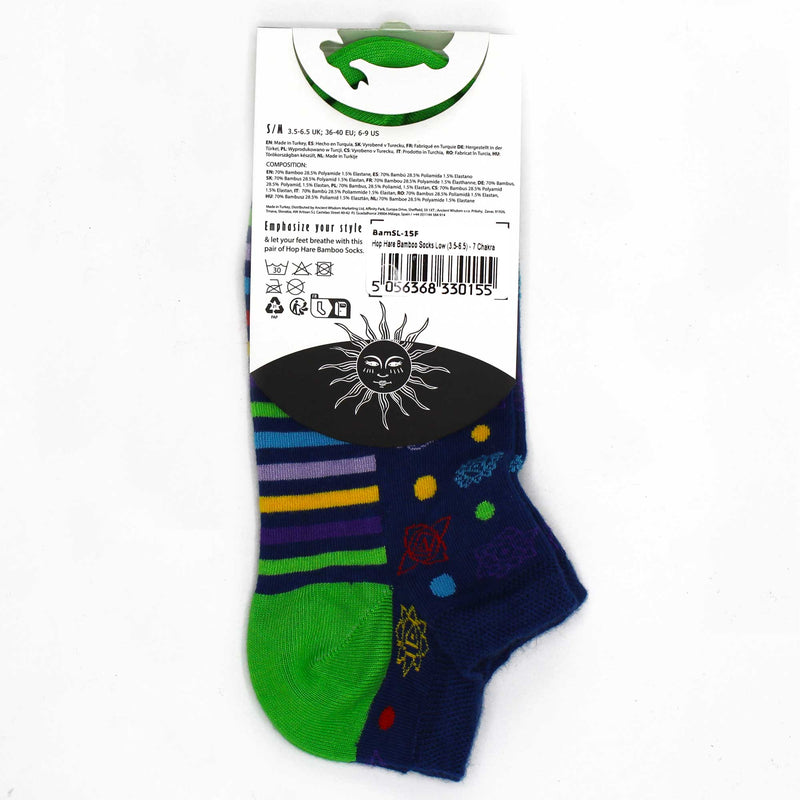 AW Gifts Hop Hare Bamboe Enkelsokken - 36-40 - 7 Chakra - BamSL-15F