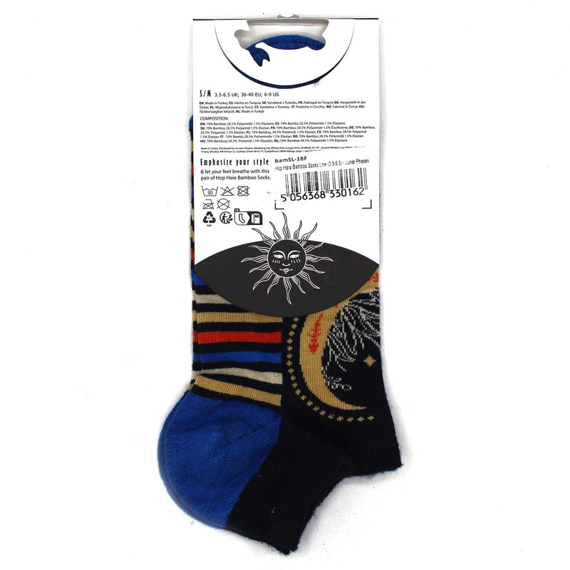 AW Gifts Hop Hare Bamboe Enkelsokken - 36-40 - Maanfasen - BamSL-16F