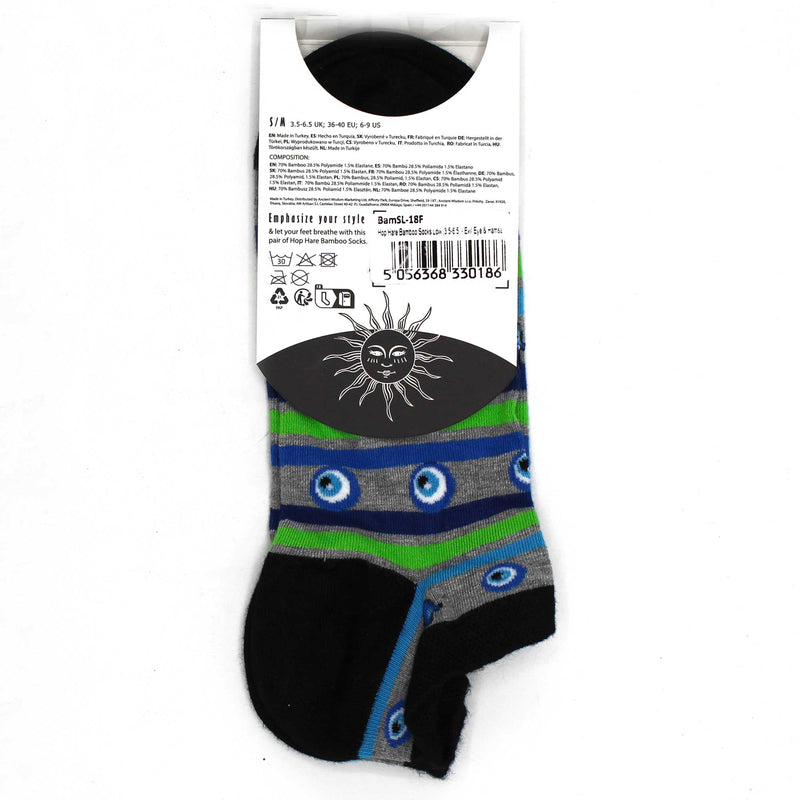 AW Gifts Hop Hare Bamboe Enkelsokken - 36-40 - Boze Oog en Hamsa - BamSL-18F