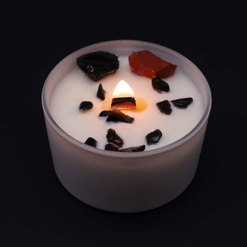 AW Gifts Chakra Kristal Kaarsen - Wortelchakra - 9x5 cm - 17 branduren - ChkCC-01