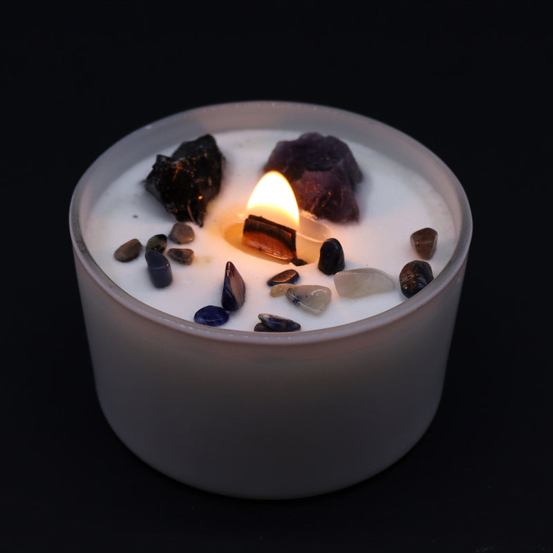 AW Gifts Chakra Kristal Kaarsen - Solar Plexus Chakra - 9x5 cm - 17 branduren - ChkCC-03