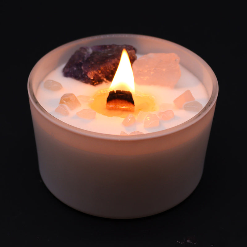 AW Gifts Chakra Kristal Kaarsen - Derde Oog Chakra - 9x5 cm - 17 branduren - ChkCC-06