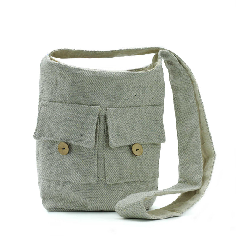 Tas met twee zakken in natuurlijke tinten - Steen - Medium - NTTP-02