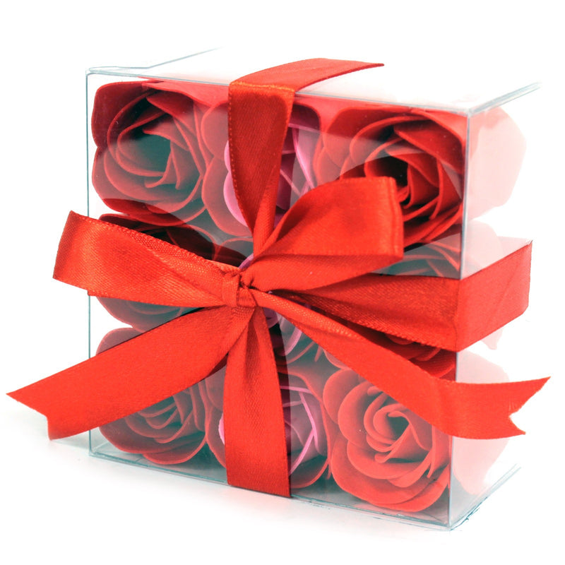 AW Gifts Set van 9 Zeep Rozen in Kado Verpakking - Rode roos - LSF-07