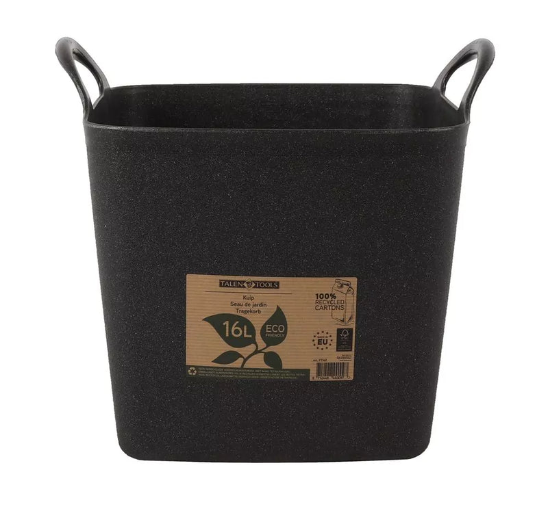 AVR Flexibele kuip - 16 liter Zwart- Met handvatten – 100% Gerecycled – ECO Friendly - FT16Z