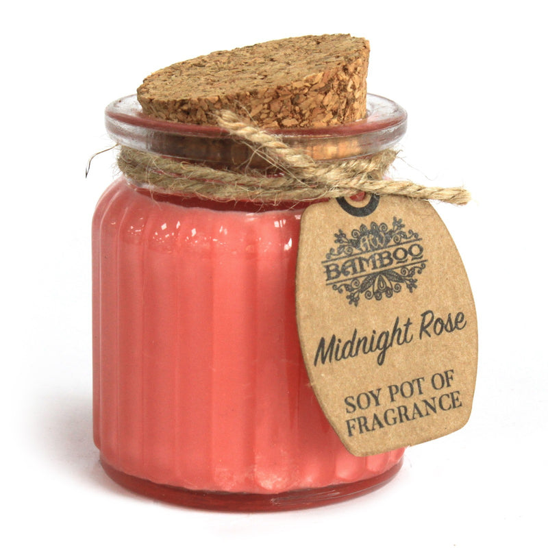 AW Gifts Geparfumeerde Sojawas Kaars in Glazen Pot - Middernacht Roos - 5.5 cm - 20 branduren - SoyP-10