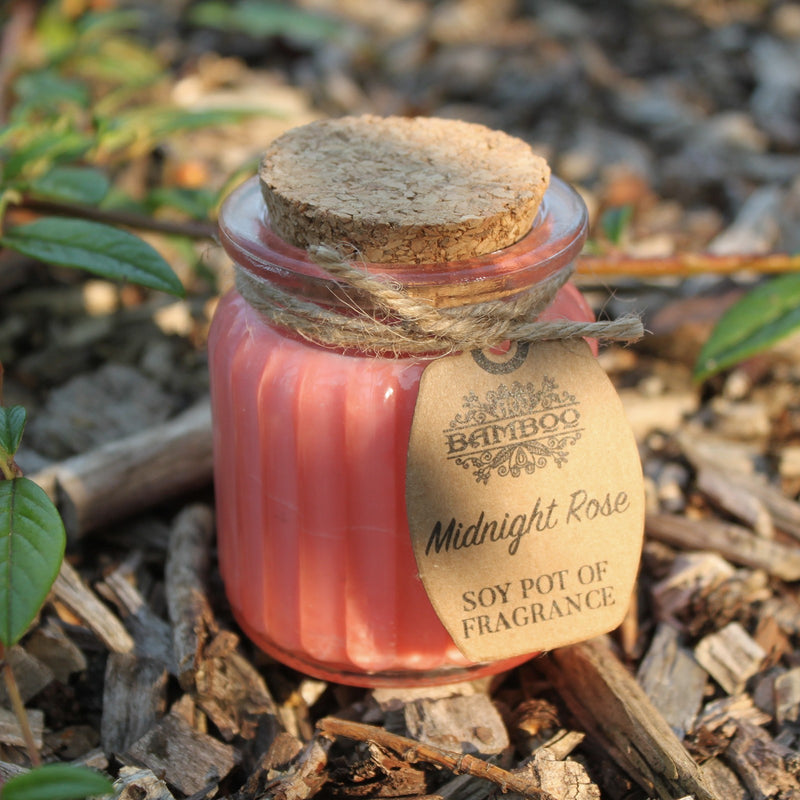 AW Gifts Geparfumeerde Sojawas Kaars in Glazen Pot - Middernacht Roos - 5.5 cm - 20 branduren - SoyP-10
