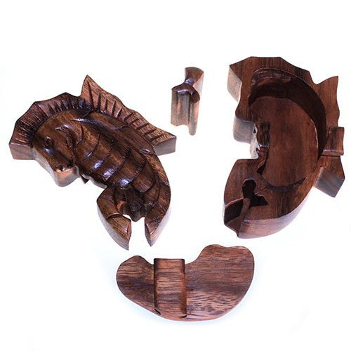 AW Gifts Houten Puzzel Doos uit Bali - Zeepaardje - BMB-09