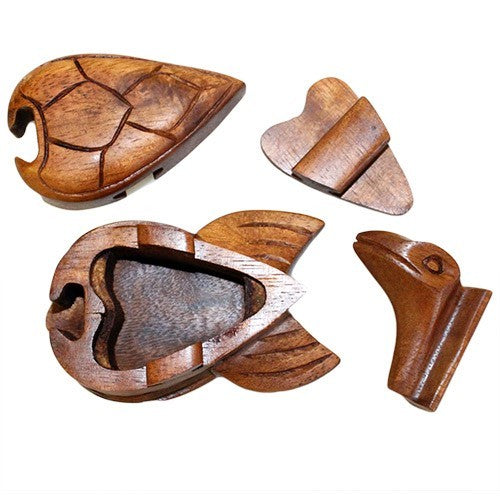 AW Gifts Houten Puzzel Doos uit Bali - Schildpad - BMB-10