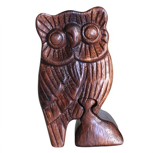 AW Gifts Houten Puzzel Doos uit Bali - Uil - BMB-12