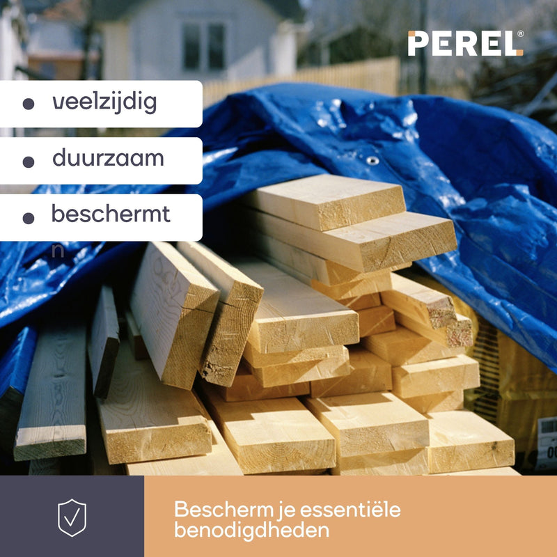 Perel Afdekzeil - Dekzeil Blauw/groen standaard 70g - 2 x 4m - 70-0204
