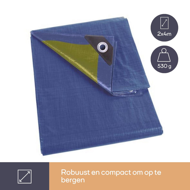 Perel Afdekzeil - Dekzeil Blauw/groen standaard 70g - 2 x 4m - 70-0204