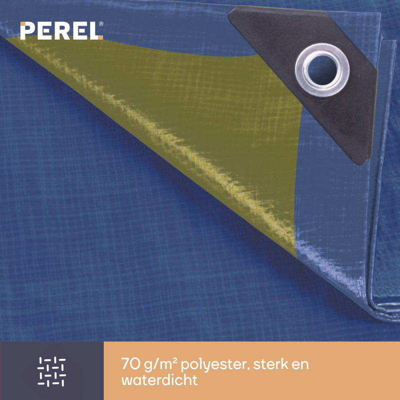 Perel Afdekzeil - Dekzeil Blauw/groen standaard 70g - 2 x 4m - 70-0204