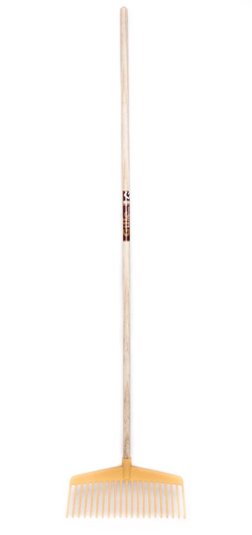Gille Ferma Kunststof bladhark - bladbezem 21 tanden - incl. essen steel 140 cm - 38 cm - 681G