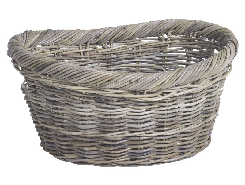 Practo Home Houtblokkenmand rotan ovaal 29x58x43cm - W102