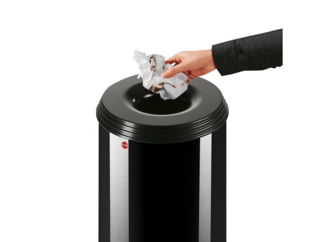 Hailo - Prullenbak ProfiLine Safe XL Zwart - Zelfdovend - 45L - 0950-732
