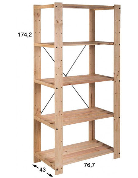 Astigarraga Houten Stapelrek - opbergrek Evolution5 Pijnboom - 174.2 x 76.7 x 43 cm - 5 legborden - HEVM457.99