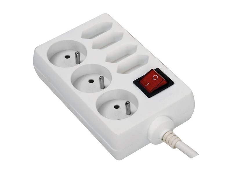 Perel Stekkerdoos - 3 x schuko + 4 x euro - met schakelaar - Penaarde - EB34S