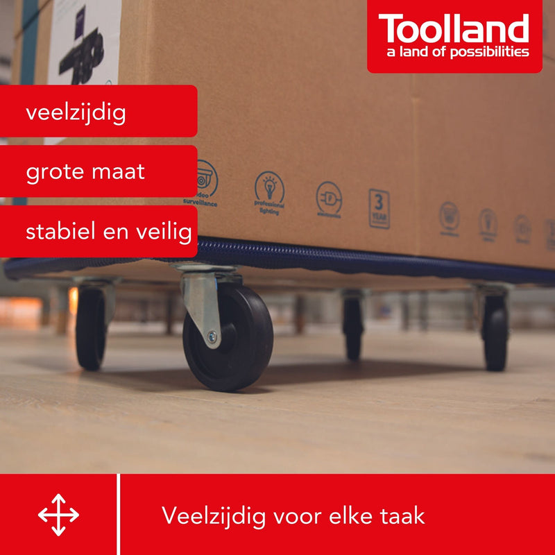 Toolland Meubelroller multiplex met 4 zwenkwielen 65 x 40 cm - beschermfolie  400kg - QT407