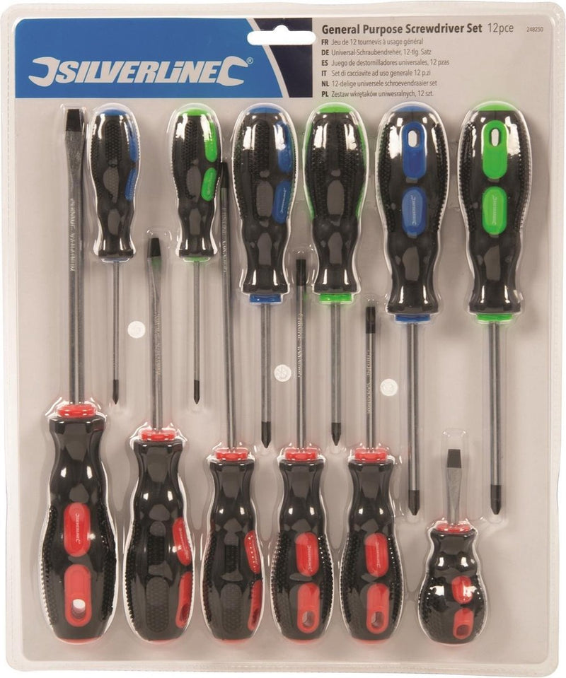 Silverline 12 delige universele schroevendraaier set - 248250