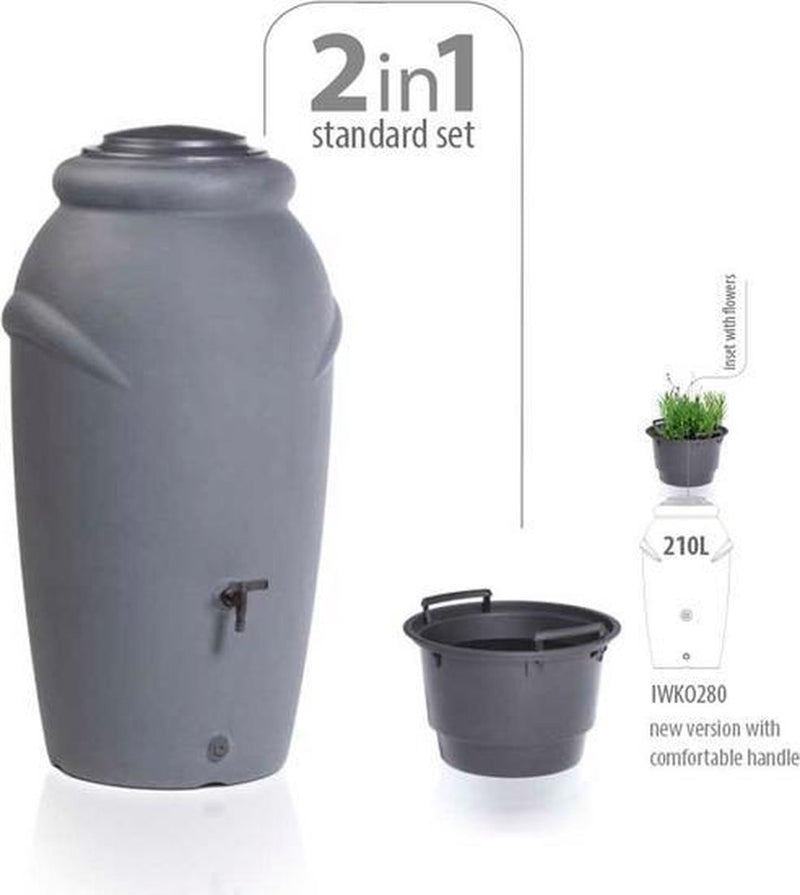 Waterform Regenton Aquacan excl. kraantje - antraciet 210 liter - PWA210A