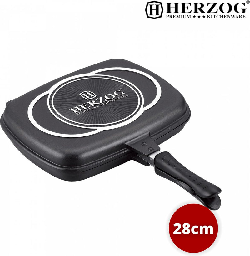 Herzog Die Casting Dubbele Koekenpan 28 cm - HR-DP28M