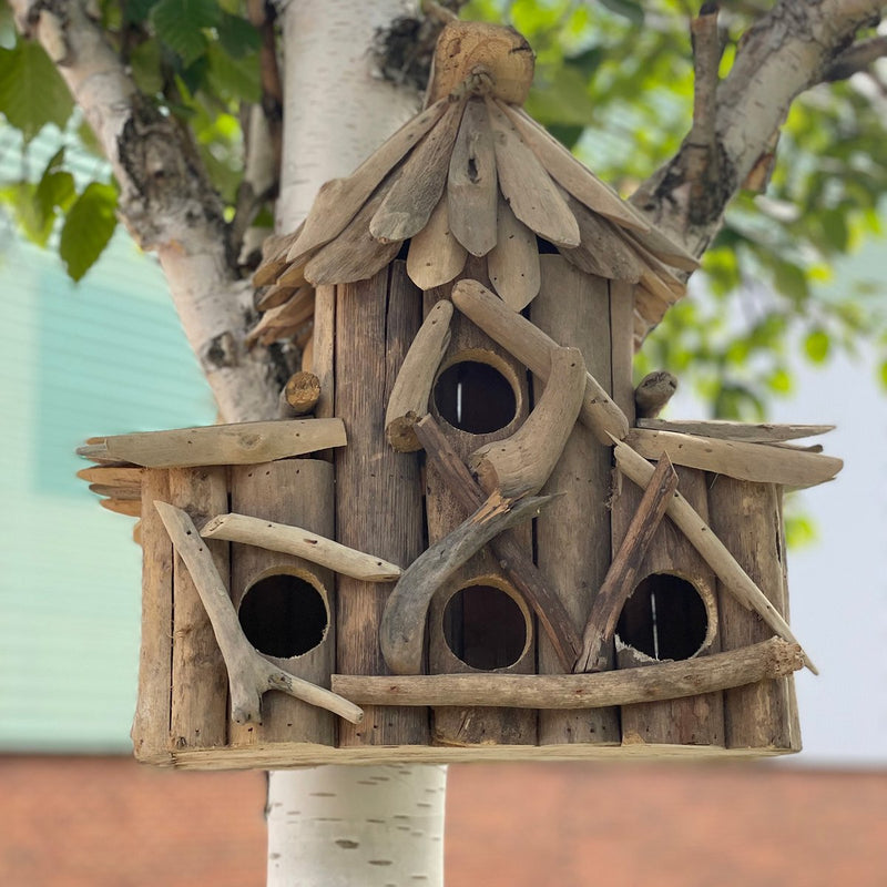 AW Gifts Vogelhuisje Van Drijfhout - Groot - Handgemaakt In Indonesië - 38x14x16cm - BBBox-04